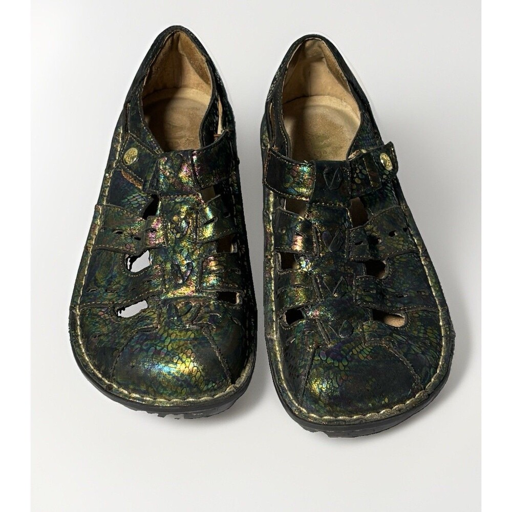 Alegria Pesca Sandals Womens 38 Fisherman Closed Toe Shoes iridescent Throne